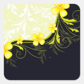 Gele bloemenachtergrond Stickers (Voorkant)