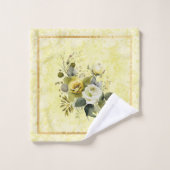 gele bloemendamast handdoek set (Wasdoekje)