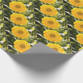 Gele bloemengele bloem gele madeliefje cadeaupapier (Hoek)