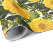 Gele bloemengele bloem gele madeliefje cadeaupapier (Rol Hoek)