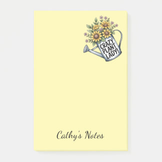 Gele bloemengieter Gekte Plantendame Post-it® Notes