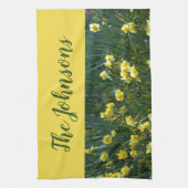 Gele bloemennarcissen theedoek (Verticaal)