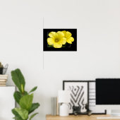 gele bloemenprint poster (Thuiskantoor)