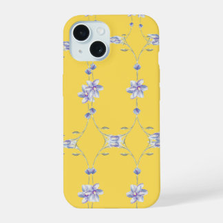 Gele bloementelefoonhoesje iPhone 15 hoesje