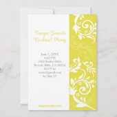 gele bloemenuitnodiging kaart (Achterkant)