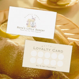 Gele bloemige mixer bakkerij loyaliteitsbeloningen visitekaartje
