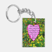 GELE BLOEMIGE SERENITEIT GEBEDSFOTO SLEUTELHANGER (Voorkant Links)
