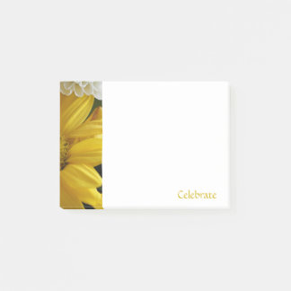 Gele bloemige vier Post-It-notities Post-it® Notes