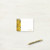 Gele bloemige vier Post-It-notities Post-it® Notes (Op bureau)