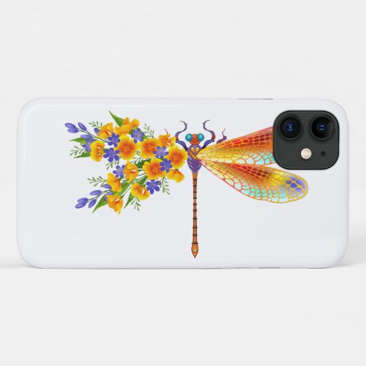 gele bloemlibel Case-Mate iPhone case (Achterkant (horizontaal))