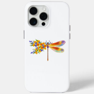 gele bloemlibel iPhone 15 pro max hoesje