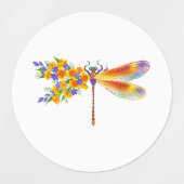 gele bloemlibel labels (Design 2)