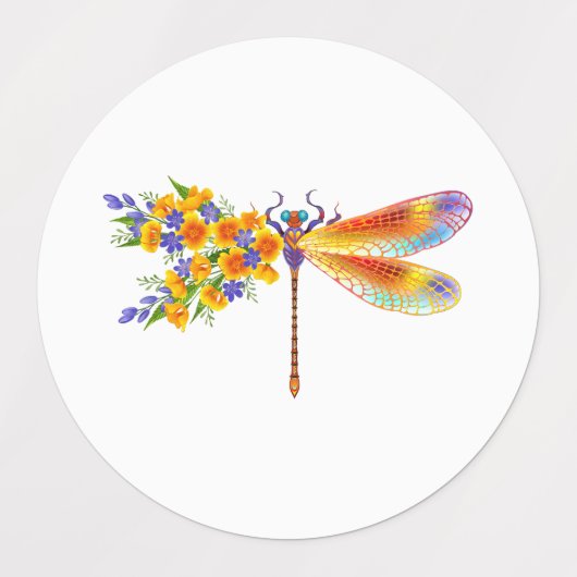 gele bloemlibel labels (Design 1)