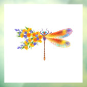gele bloemlibel raamsticker (Vel 3)