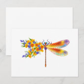 gele bloemlibel save the date (Voorkant / Achterkant)