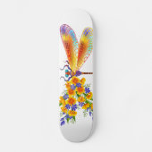 gele bloemlibel skateboard (Voorkant)