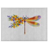 gele bloemlibel snijplank (Voorkant)