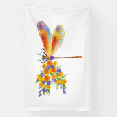 gele bloemlibel spandoek (Verticaal)