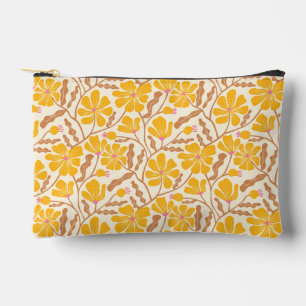 Gele bloemmotief in mid-century modern stijl etui