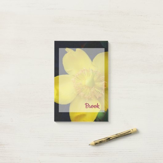 Gele bloemnaam Post-it Notities Post-it® Notes (Op bureau)