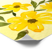 Gele bloemrijke tuinland Indische bruiloft haldi w Poster (Hoek)