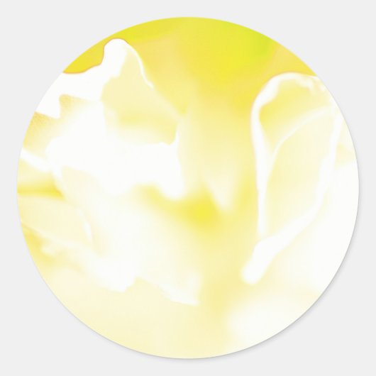 Gele bloemstickers ronde sticker (Voorkant)