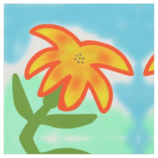 gele bloemstof stof (Close Up)