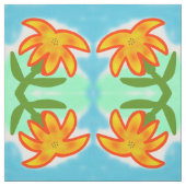 gele bloemstof stof (Swatch)