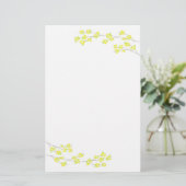 Gele bloesems briefpapier (Staand voorkant)