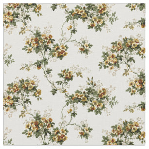 gele bloesems Engels Floral Pattern Stof