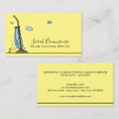 Gele Blue Janitorial Maid House Cleaning Service Visitekaartje (Voorkant / Achterkant)