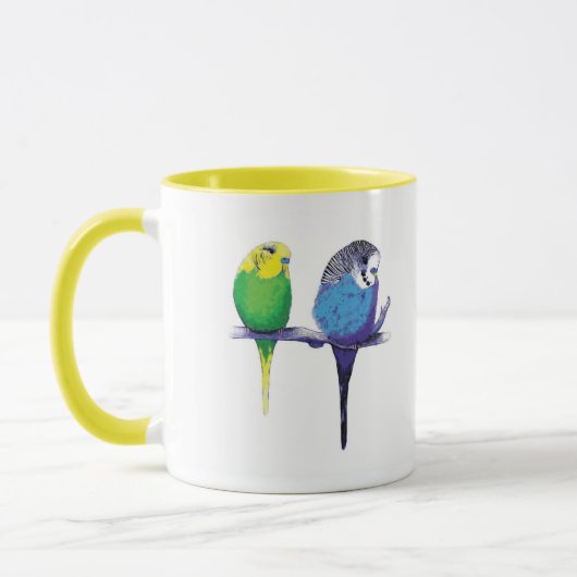 Gele boedgie Bird Parrot Mok (Links)