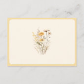 Gele Boho Wildflower Bloemen Bruiloft Details Informatiekaartje (Achterkant)