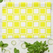 Gele bold Mod Squares Theedoek (Gevouwen)