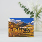  gele bomen Berg Birthday Briefkaart (Staand voorkant)