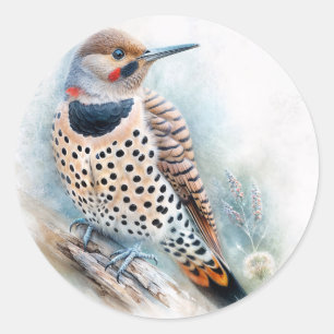 Gele Boomklever Geelhamer Aquarel Ronde Sticker