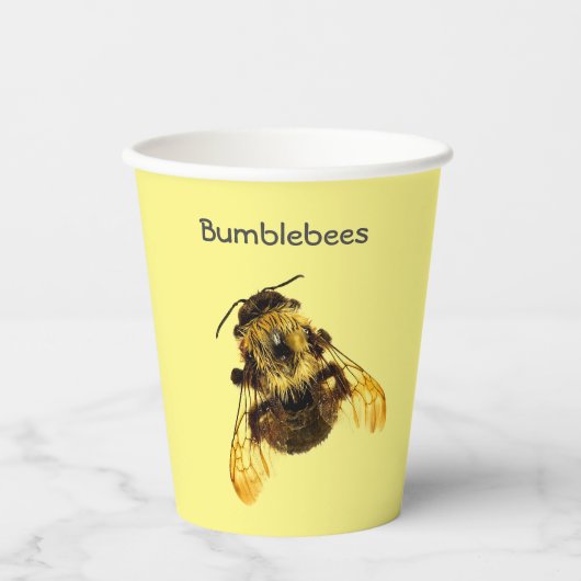 Gele borstelbijen zijn fijn papieren bekers (Voorkant)