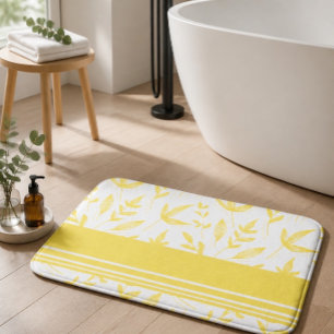 Gele botanische badmat