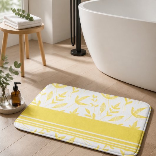 Gele botanische badmat