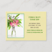 Gele botanische bloemenwinkel visitekaartje (Voorkant)