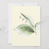 Gele Botanische Bruiloft Details Behuizing Kaart (Achterkant)