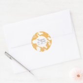 Gele botanische Floral Pattern Wedding Ronde Sticker (Envelop)