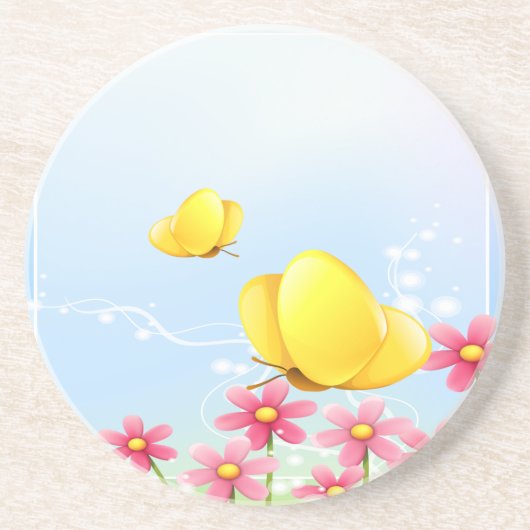 Gele boter zandsteen onderzetter (Voorkant)