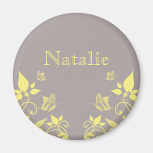 Gele Boterfly Floral Magnet Magneet