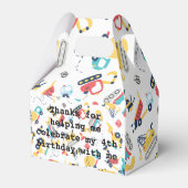 gele bouw vrachtwagen auto 4e verjaardag bedankdoosjes (Achterkant)