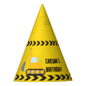 Gele bouwvakkers Aangepaste kinderen van 10 dagen Feesthoedjes (Voorkant)