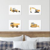 Gele Bouwvoertuigen Jongensruimte Muurkunst Sets (Slaapkamer)