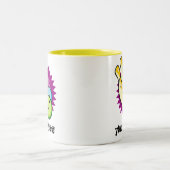 Gele Bowling Ball; Pins Tweekleurige Koffiemok (Center)