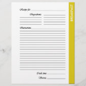 Gele BREAKFAST 2-zijdige Recipe Pages (Voorkant)