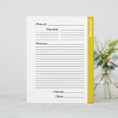 Gele BREAKFAST 2-zijdige Recipe Pages (Staand voorkant)